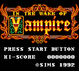 In the Wake of Vampire Title Screen